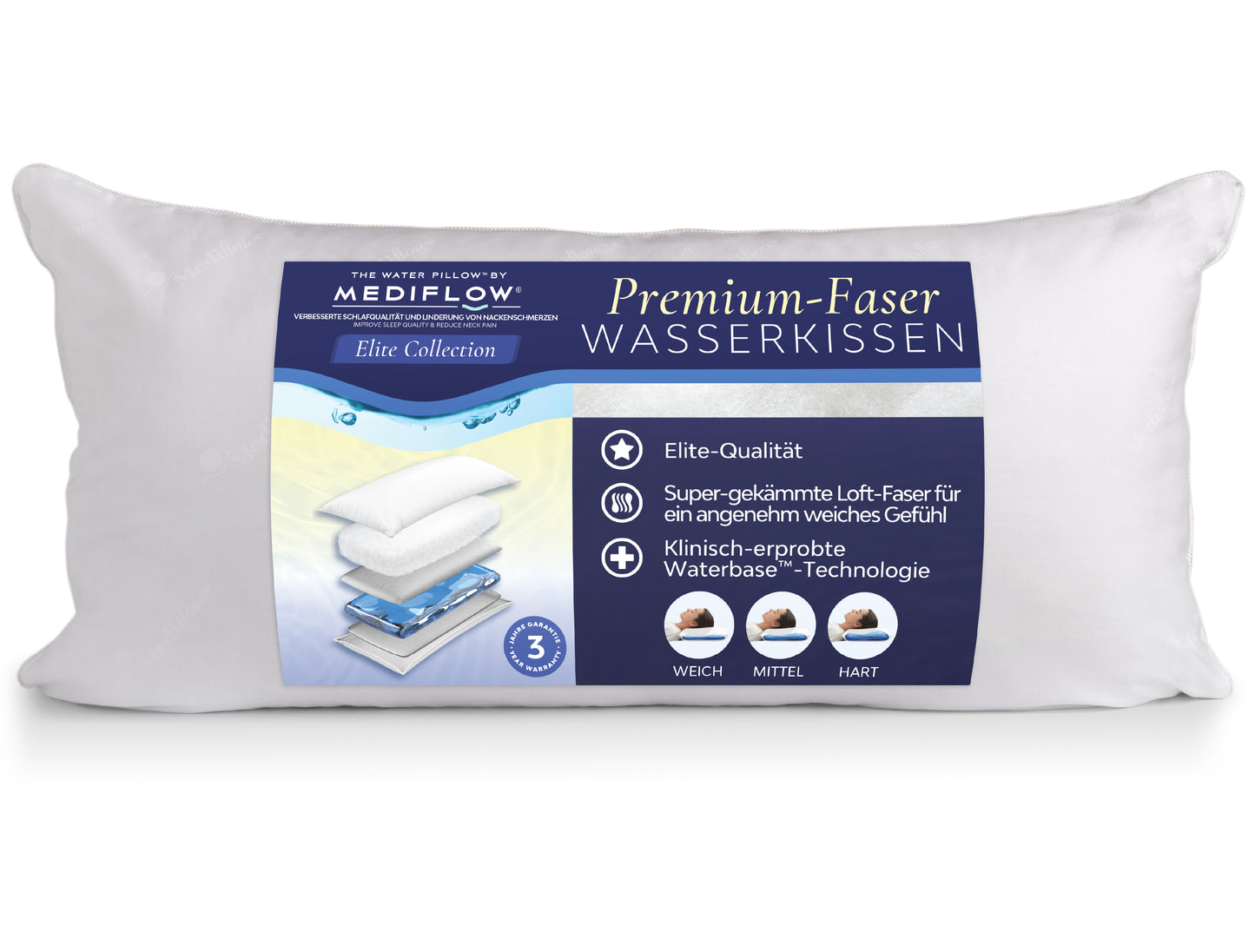 Mediflow Elite Wasserkissen aus Faser (2 Größen)