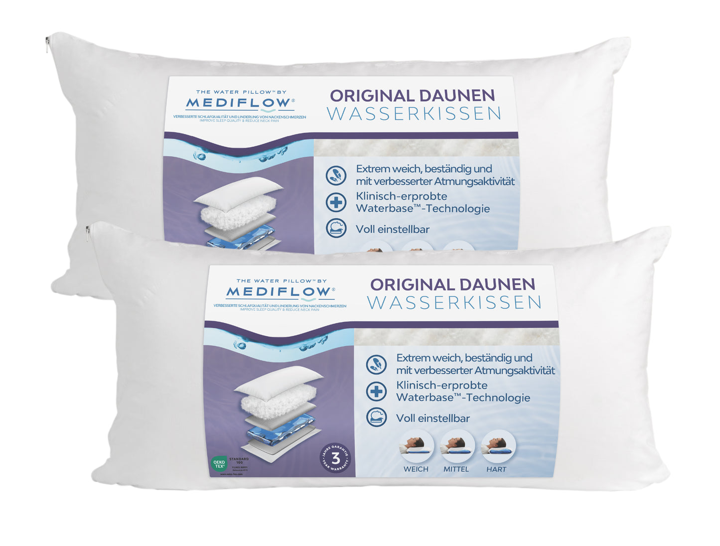 Mediflow Original Daunen-Wasserkissen (2 Größen)