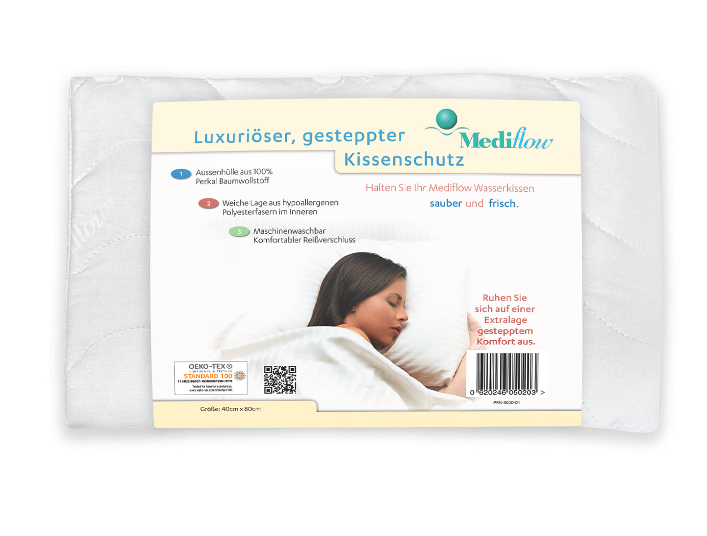 Mediflow Gesteppter Kopfkissenbezug (2 Größen)