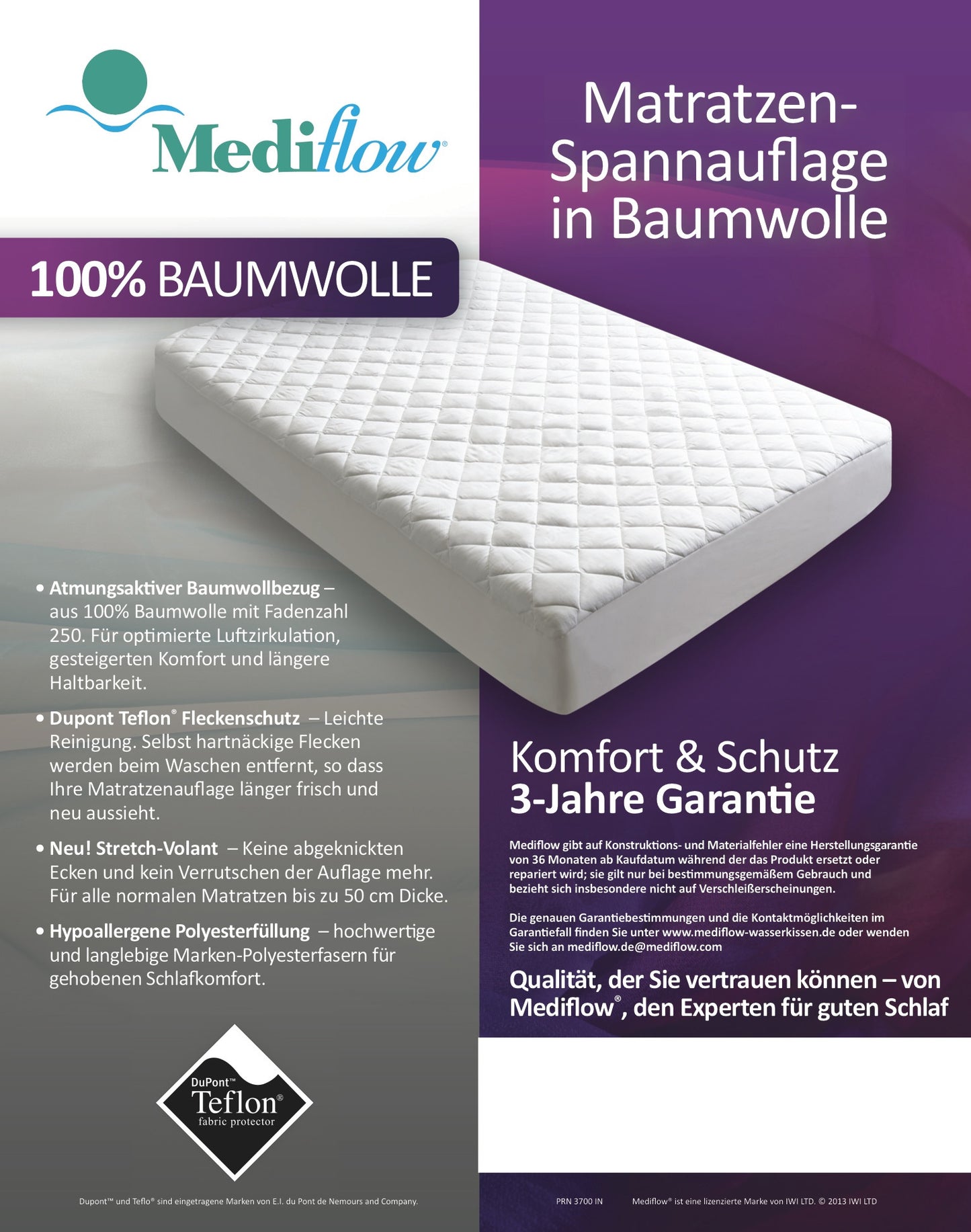 Klassische Matratzenauflage von Mediflow